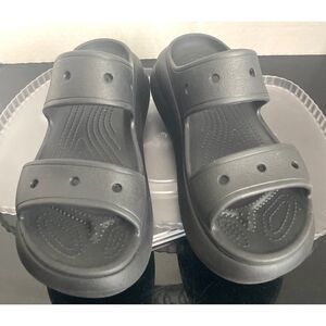 Crocs Classic Crush Sandal Black Unisex Slip On Casual Slippers Men Size M 7 W 9